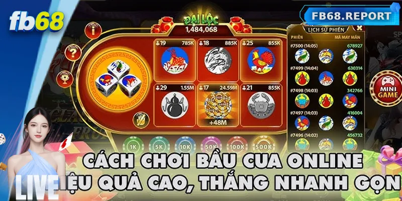 Hướng dẫn chơi bầu cua online chi tiết tại FB68